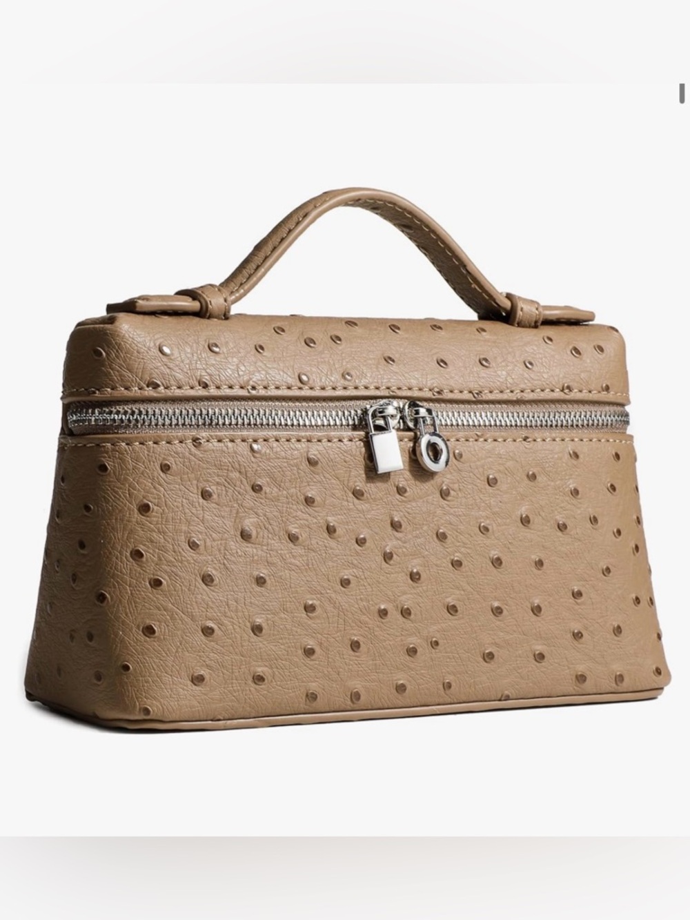 NEW - Rejolly Beige Crossbody Bag Pouch Purse Synthetic Ostrich Leather